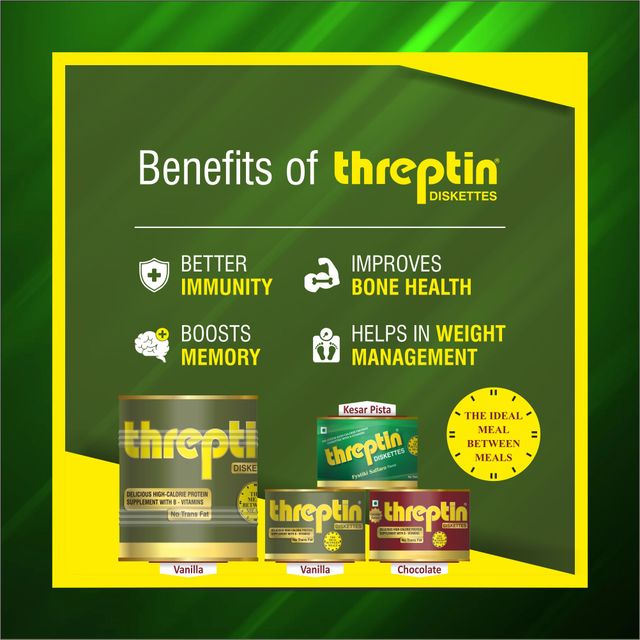 Threptin High-Calorie Protein Diskettes - Chocolate Flavoured Biscuits | Trans Fat-free